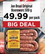 Jan Braai Original Boerewors-500g Per Pack