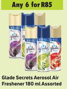 Glade Secrets Aerosol Air Freshener Assorted-For Any 6 x 180ml