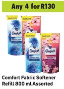Comfort Fabric Softener Refill Assorted-For Any 4 x 800ml