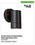 Eurolux Down Facing Outdoor Wall Light Black 12cm 81475927