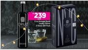 Cruz Vintage Black Vodka 750ml 2 Glass Gift Pack-Each