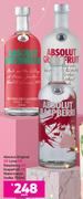 Absolut Original Or Lime Or Raspberry Or Grapefruit Or Watermelon Vodka 750ml- Each