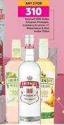 Smirnoff 1818 Vodka, Infusions Pineapple, Cranberry & Lemon Or Watermelon & Mint Vodka-For 2 x 750ml