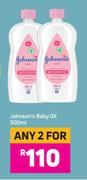 Johnson's Baby Oil-For Any 2 x 500ml