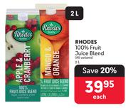 Rhodes 100% Fruit Juice Blend (All Variants)-2L Each