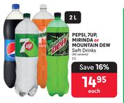 Pepsi, 7UP, Mirinda Or Mountain Dew Soft Drinks (All Variants)-2L Each