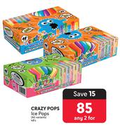 Crazy Pops Ice Pops (All Variants)-For 2 x 48's