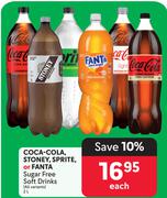 Coca Cola, Stoney, Sprite Or Fanta Sugar Free Soft Drinks (All Variants)-2L Each