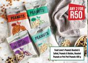 Food Lover's Peanuts Roasted & Salted,Peanuts & Raisins,Roasted Peanuts Or Peri Peri Peanuts-2x400g
