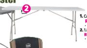 Campmaster 1.8 HDPE White Folding Table-Each