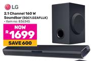 LG 2.1 Channel 160W Soundbar SQC1.DZAFLLK