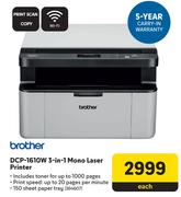 Brother DCP-1610W 3 In 1 Mono Laser Printer