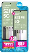2 x Samsung Galaxy S21 FE 5G Smartphone-On 1.2GB Red Core More Data