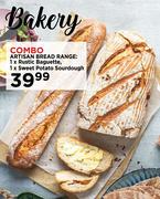 Artisan Bread Range: 1 x Rustic Baguette, 1 x Sweet Potato Sourdough-Combo