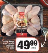 Country Range Fresh Chicken Braai Pack 16 Piece-Per Kg