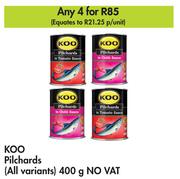 Koo Pilchards (All Variants)-For 4 x 400g