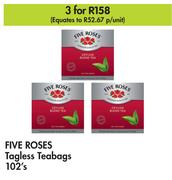 Five Roses Tagless Teabags-For 3 x 102's