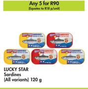 Lucky Star Sardines (All Variants)-For 5 x 120g