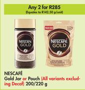Nescafe Gold Jar Or Pouch-For 2 x 200/220g