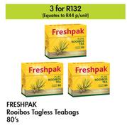 Freshpak Rooibos Tagless Teabags-For 3 x 80's