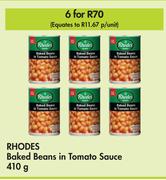 Rhodes Baked Beans In Tomato Sauce-For 6 x 410g