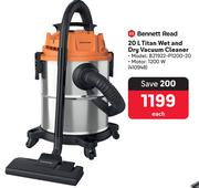 Bennett Read 20L Titan Wet & Dry Vacuum Cleaner BJ1922-P1200-20