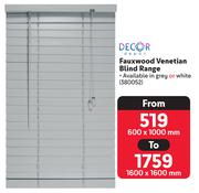 Decor Fauxwood Venetian Blind Range (600 x 1000mm)