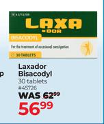 Laxador Bisacodyl 30 Tablets