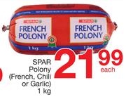Spar Polony (French, Chili Or Garlic)-1Kg Each