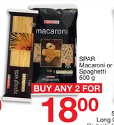 Spar Macaroni Or Spaghetti-2X500g