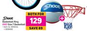 Shoot Basketball Ring & Size 7 Basketball-For Both