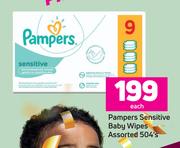 Pampers Sensitive Baby Wipes Assorted-504's Pack Each