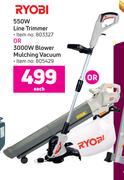 Ryobi 550W Line Trimmer Or 3000W Blower Mulching Vacuum-Each
