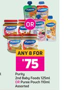 Purity 2nd Baby Foods 125ml Or Puree Pouch 110ml Assorted-For Any 8
