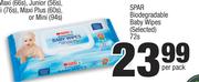 Spar Biodegradable Baby Wipes (Selected)-72s Per Pack