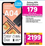 Samsung Galaxy A04 Smartphone-On 1.2GB Red Top Up Core More Data
