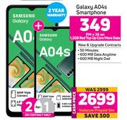 2 x Samsung Galaxy A04s Smartphone-On 1.2GB Red Top Up Core More Data