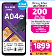 Samsung Galaxy A04e Smartphone-On Red Flexi 200