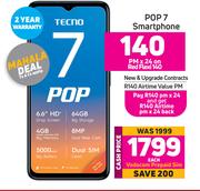 Tecno Pop 7 Smartphone-On Red Flexi 140