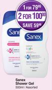 Sanex Shower Gel Assorted-For 2 x 500ml