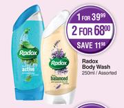 Radox Body Wash Assorted-For 2 x 250ml