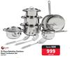 Tissolli 15 Piece Bekaline Stainless Steel Cookware Set-Per Set