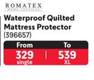 Romatex Waterproof Quilted Mattress Protector (Single)