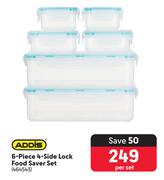 Addis 6 Piece 4 Side Lock Food Saver Set-Per Set