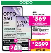 2 x Oppo A40 Smartphone-On 1.4GB Red Core Top Up + Promo 1GB Data