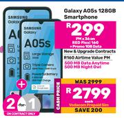 2 x Samsung Galaxy A05s 128GB Smartphone-On Red Flexi 160 + Promo 1GB Data