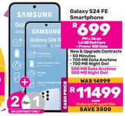 2 x Samsung Galaxy S24 FE Smartphone-1.4GB Red Core + Promo 1GB Data