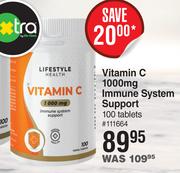 Lifestyle Health Vitamin C 1000mg Immune System Support 100 Tablets