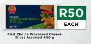 First Choice Processed Cheese Slices Assorted-400g Each
