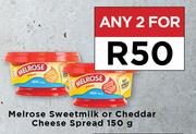 Melrose Sweetmilk Or Cheddar Cheese Spread-For Any 2 x 150g